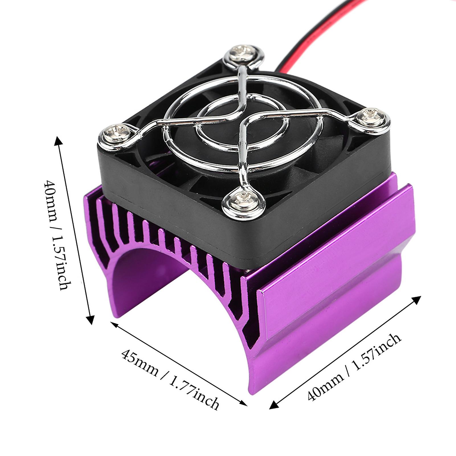 Heat Sink With Cooling Fan For 1/10 Scale Electric Rc Car 540 / 550 / 3650 Motor (purple)