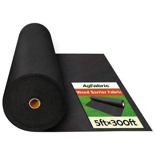 Agfabric 5 ft. x 300 ft. Heavy-Duty Driveway Gardening Mat Polypropylene Garden Weed Barrier Lawn Yard Landscaping Cloth WB2305300RI