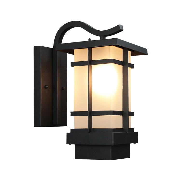 MAZEBLITZ Outdoor Wall Lantern, 1 Piece, Modern Wall Sconce, Outdoor Wall Lights, Outdoor Wall Mounted Lamp, Outdoor Wall Lighting Fixture, Porch Light Fixture in Black Finish with Acrylic Shade.