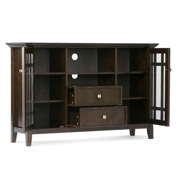 WYNDENHALL Freemont 53-in. Dark Tobacco Solid Wood TV Stand - 53