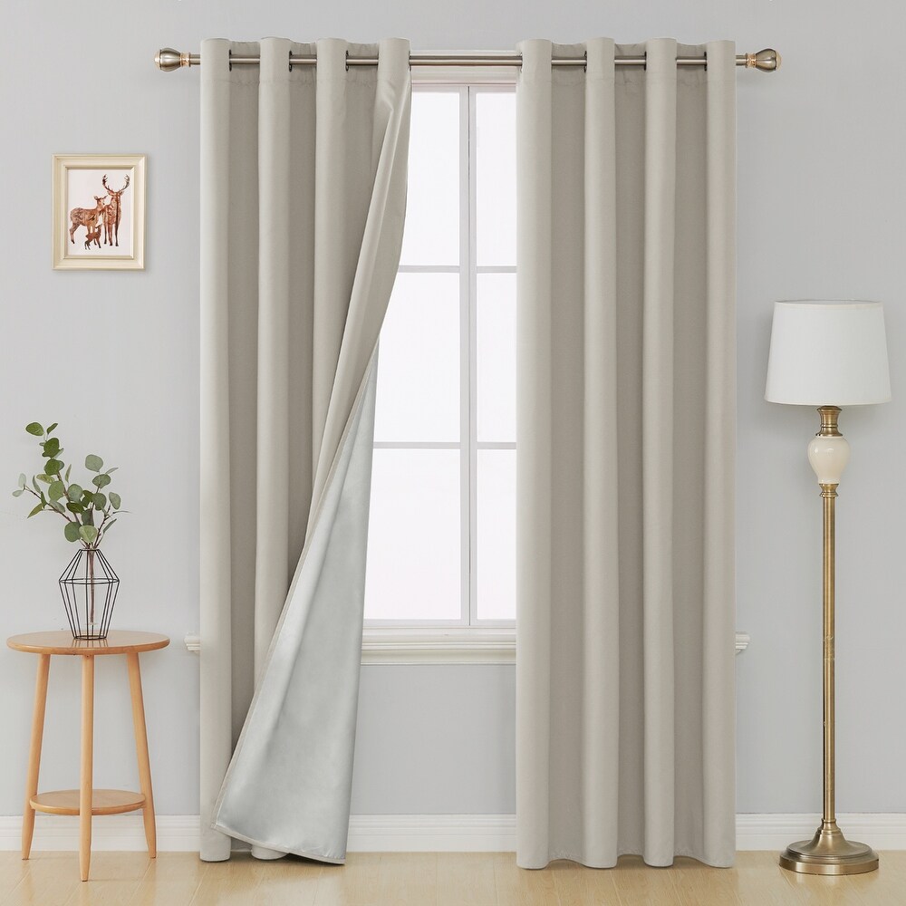 Deconovo Silver Coating Curtain Panel Pair(2 Panel)