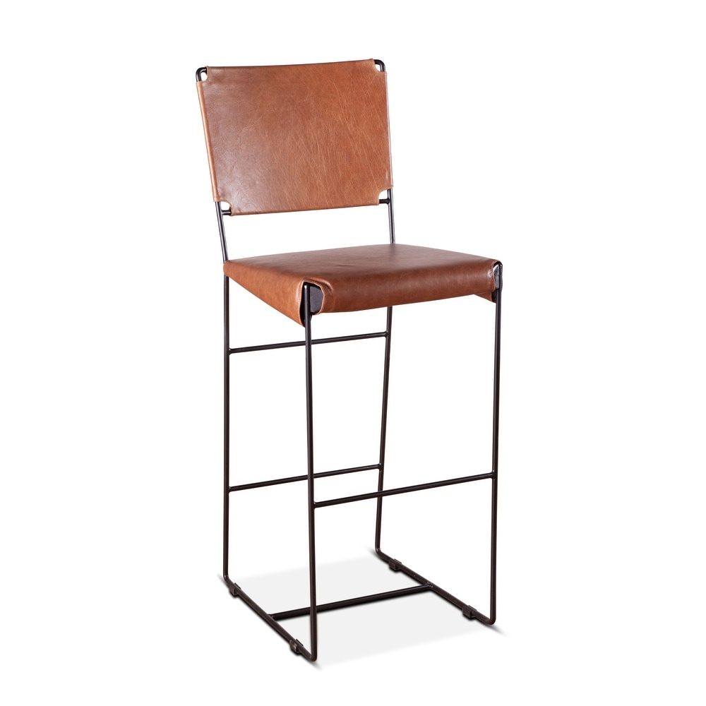 Melbourne Industrial Modern Bar Chair in Cognac