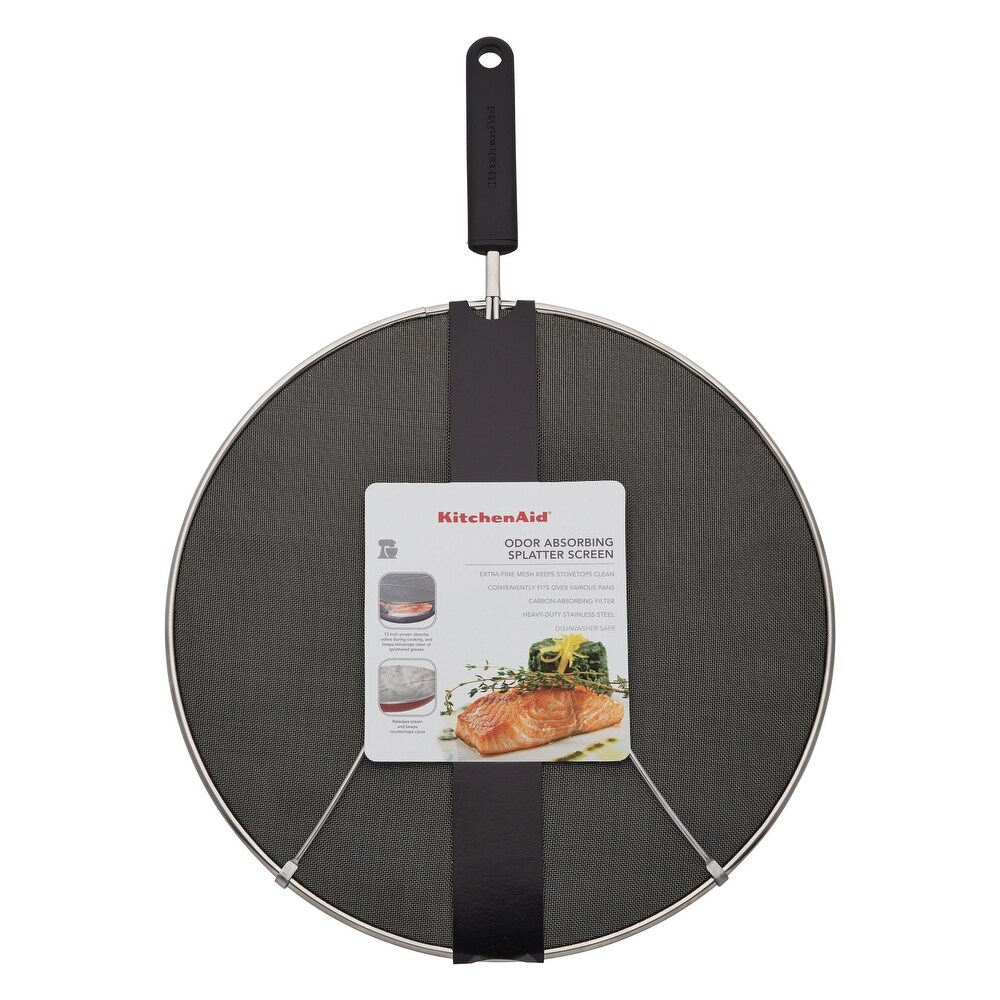 KitchenAid Gourmet Odor Absorbing Splatter Screen  Black   1 piece