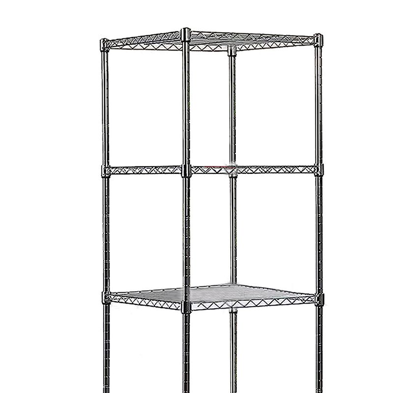 Juggernaut Storage Slim Spacesaver 5 Tier Steel Home Shelving Unit Tower， Chrome