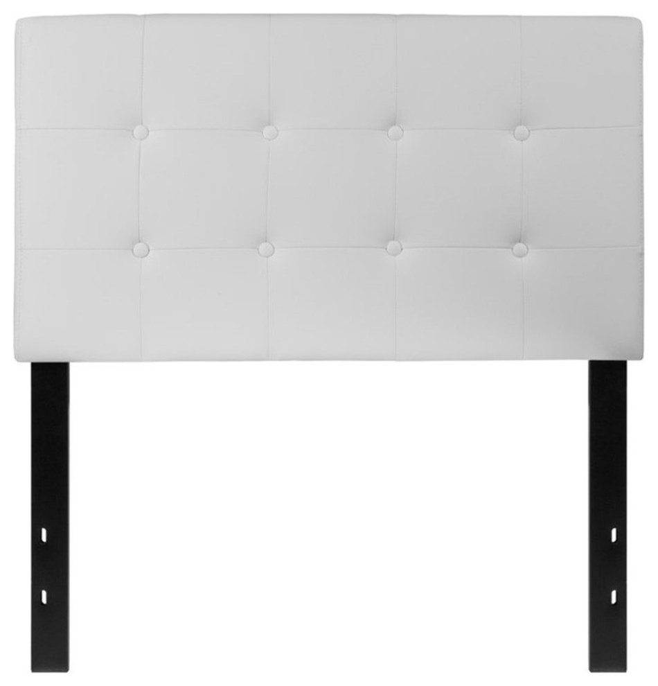 Flash Furniture Lennox Upholstered Full Panel Headboard in White   Transitional   Headboards   by Homesquare  Houzz