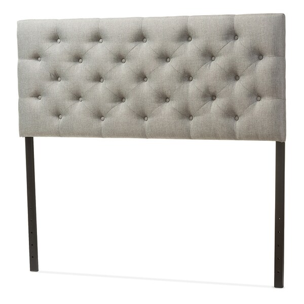 Viviana Modern and Contemporary White Faux Leather Upholstered Button-tufted Queen Size Headboard - - 35413338