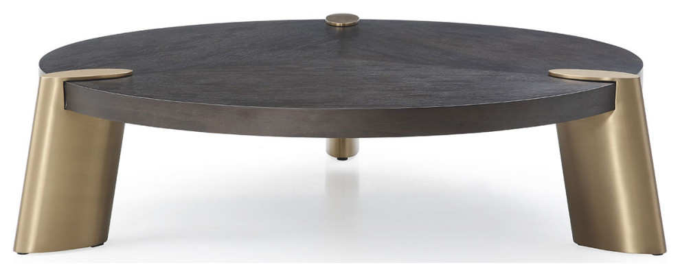 Mimeo Round Coffee Table  Wengee Veneer Top   Contemporary   Coffee Tables   by Kolibri Decor  Houzz