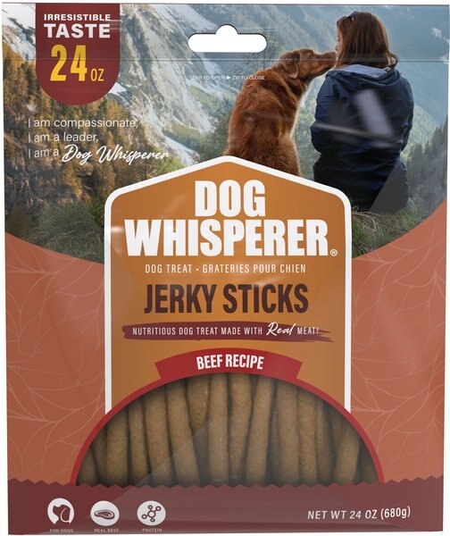 Dog Whisperer Beef Flavored Sticks Jerky Dog Treats， 24-oz bag