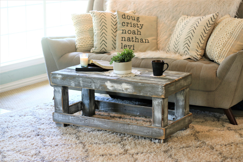 Gray Original Coffee Table No Shelf   Farmhouse   Coffee Tables   by Doug and Cristy Designs  Houzz