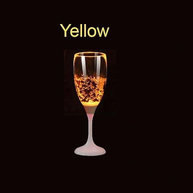 LED Glowing Light-Up Goblet Food Grade Plastic Light-Up When You Pour Water for Wedding Birthday Party Glow Wine Glass Cup