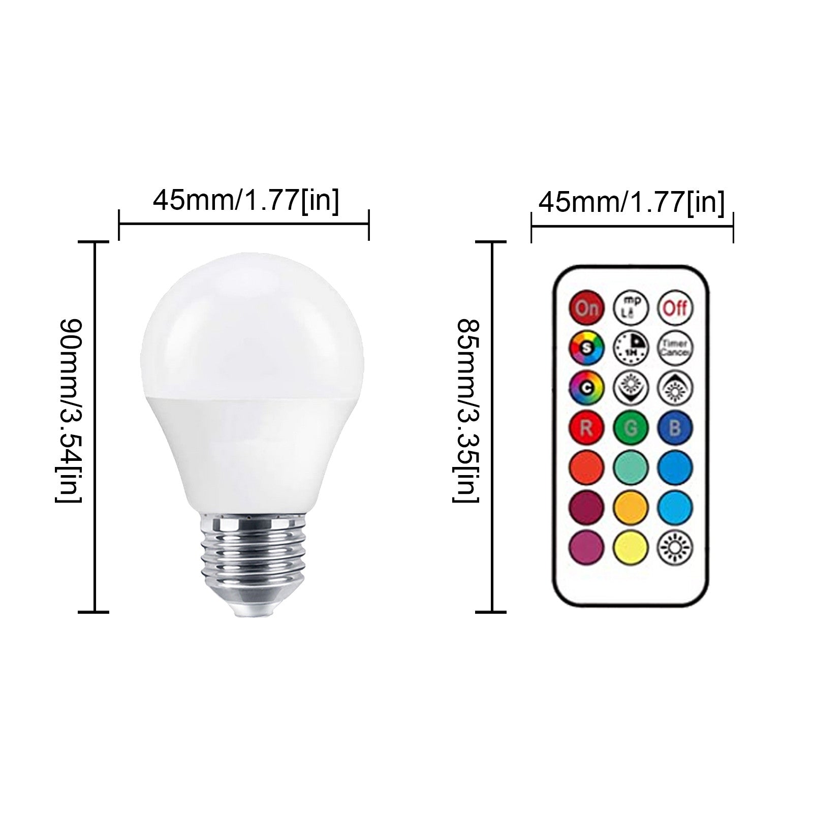 (4-PACK) RGB-W 3W LED Lamp Colored Bulb With RGB-W And Cool White Light 16 Colors，E27 Led lights for bedroom outdoor floor lamp pendant DIY Wedding Party Bedroom Terrace(Multicolor)