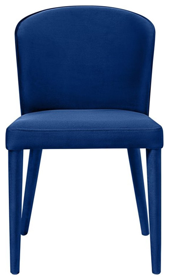 TOV Furniture Metropolitan 19.5 quotTransitional Velvet Dining Chair in Navy   Midcentury   Dining Chairs   by TOV Furniture  Houzz