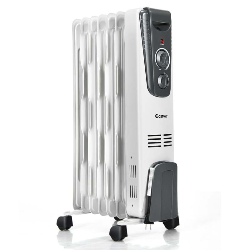 1500W Portable Oil Filled Space Heater Adjustable Temperature Radiator