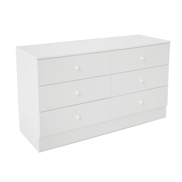 Chest of Drawers Wood Storage Cabinet with 6 Drawers-White - - 34536001