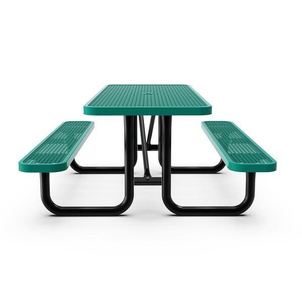 Commercial Grade Expanded Mesh Metal Outdoor Picnic Table