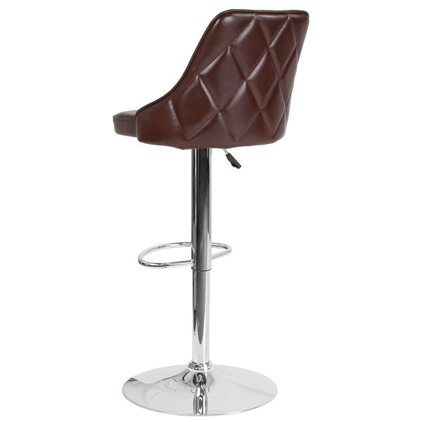 Modern Height-adjustable Chrome Barstool - 18