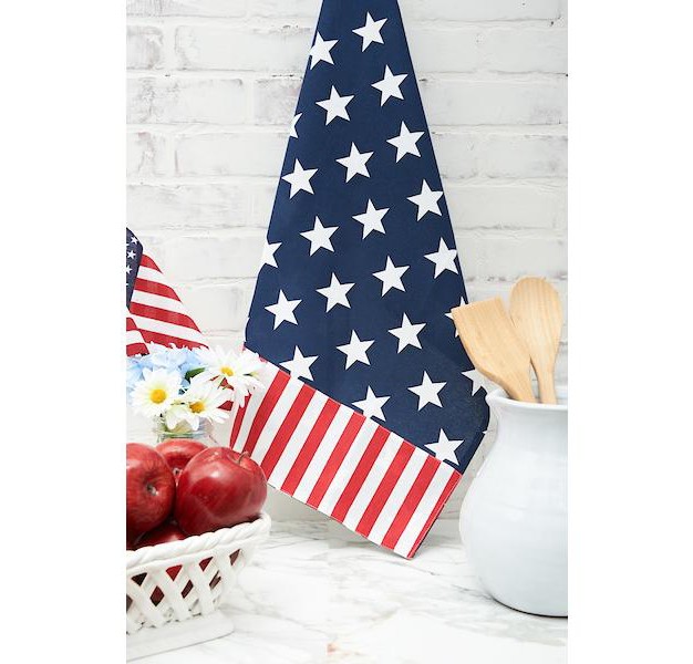 C amp f Home Stars And Stripes July 4th Woven Cotton Kitchen Towel