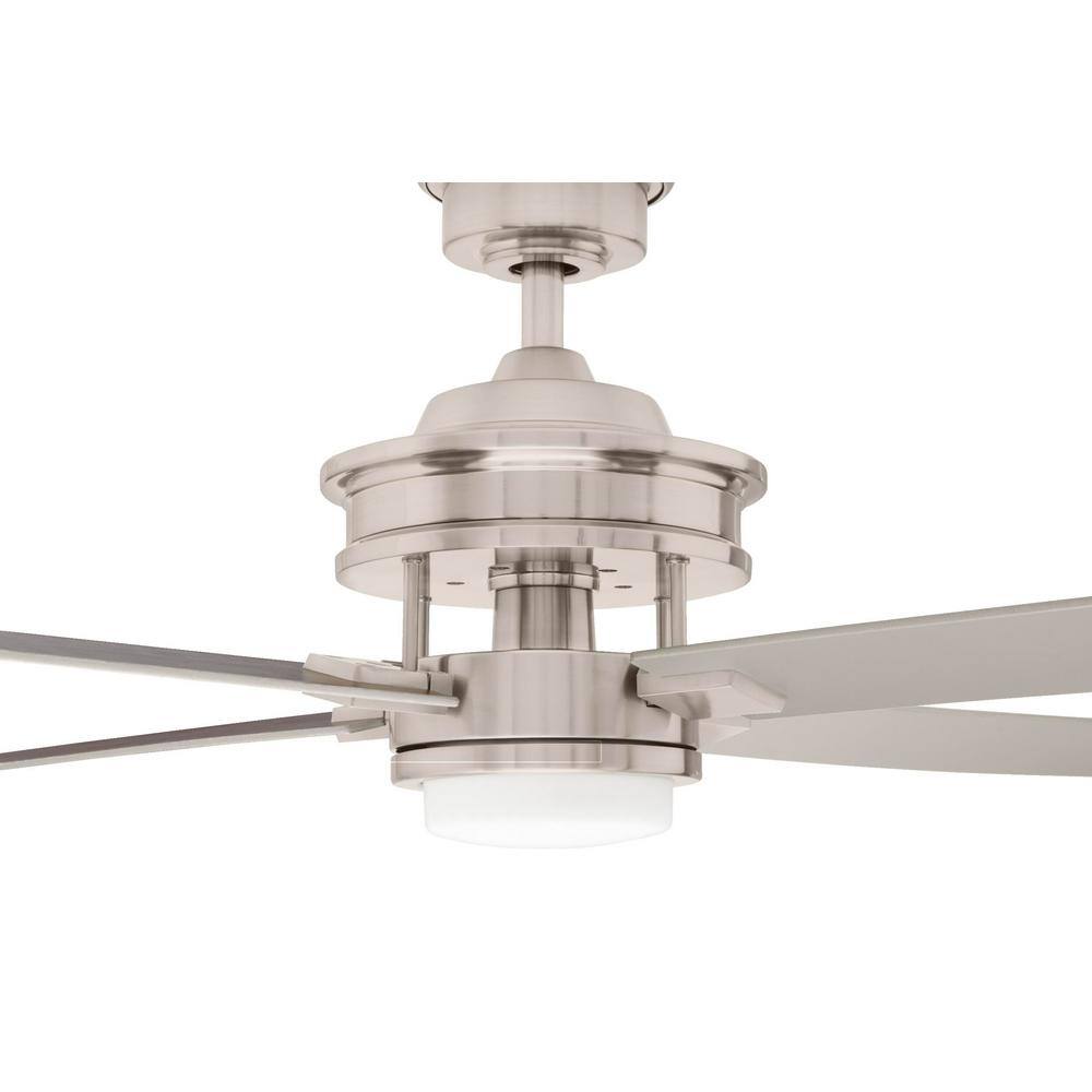 Home Decorators Collection Lincolnshire 60 in. LED Brushed Nickel Ceiling Fan with Light AM676-BN