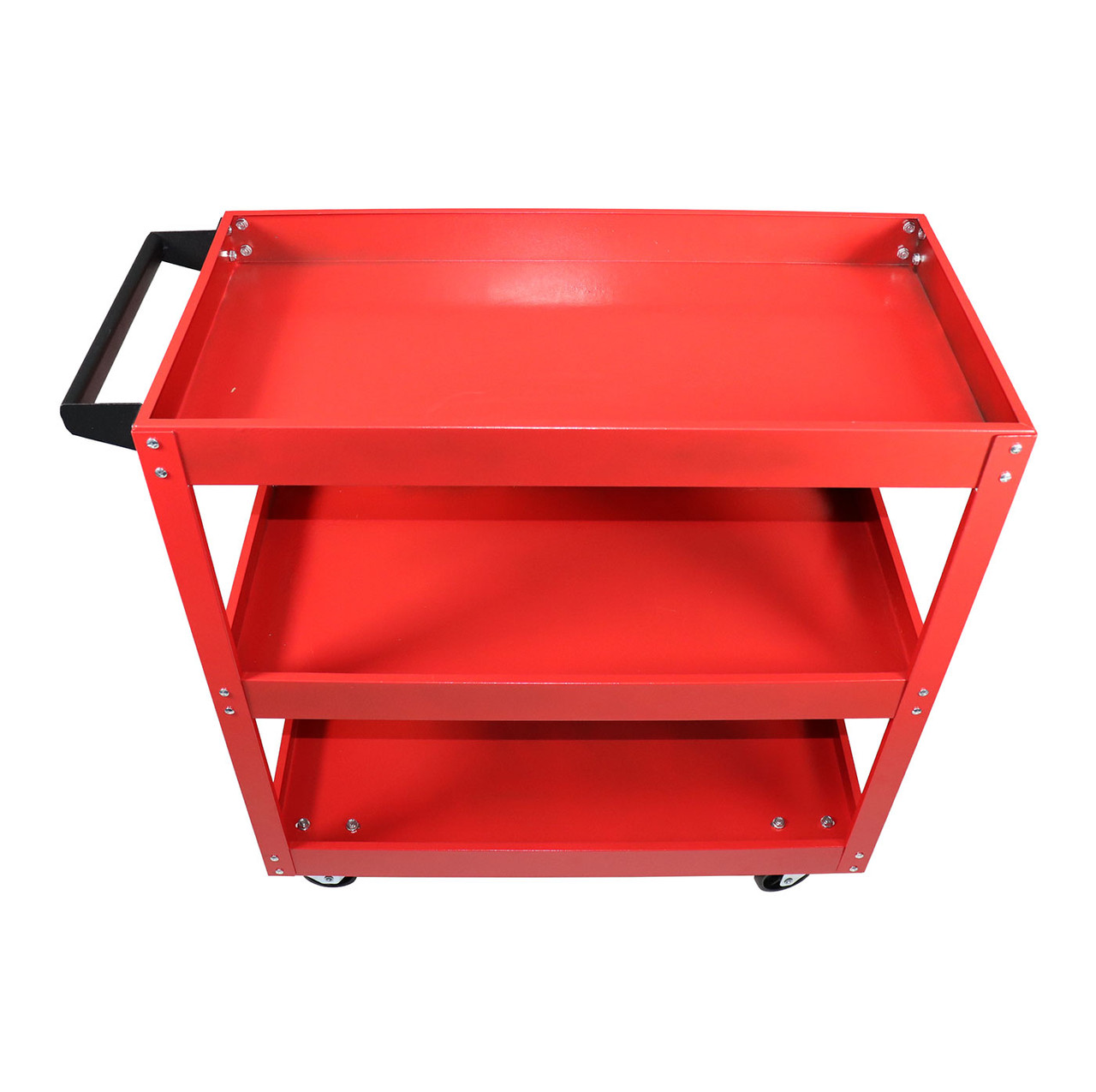 Dragway Tools 3 Tray Service Cart 150LB Load Capacity w/ Swivel Wheels