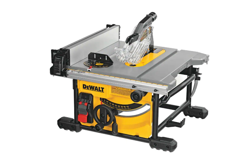 DEWALT DWE7485 15 Amp Corded 8-1/4 in. Compact Jobsite Tablesaw with Compact Table Saw DW7451 Stand