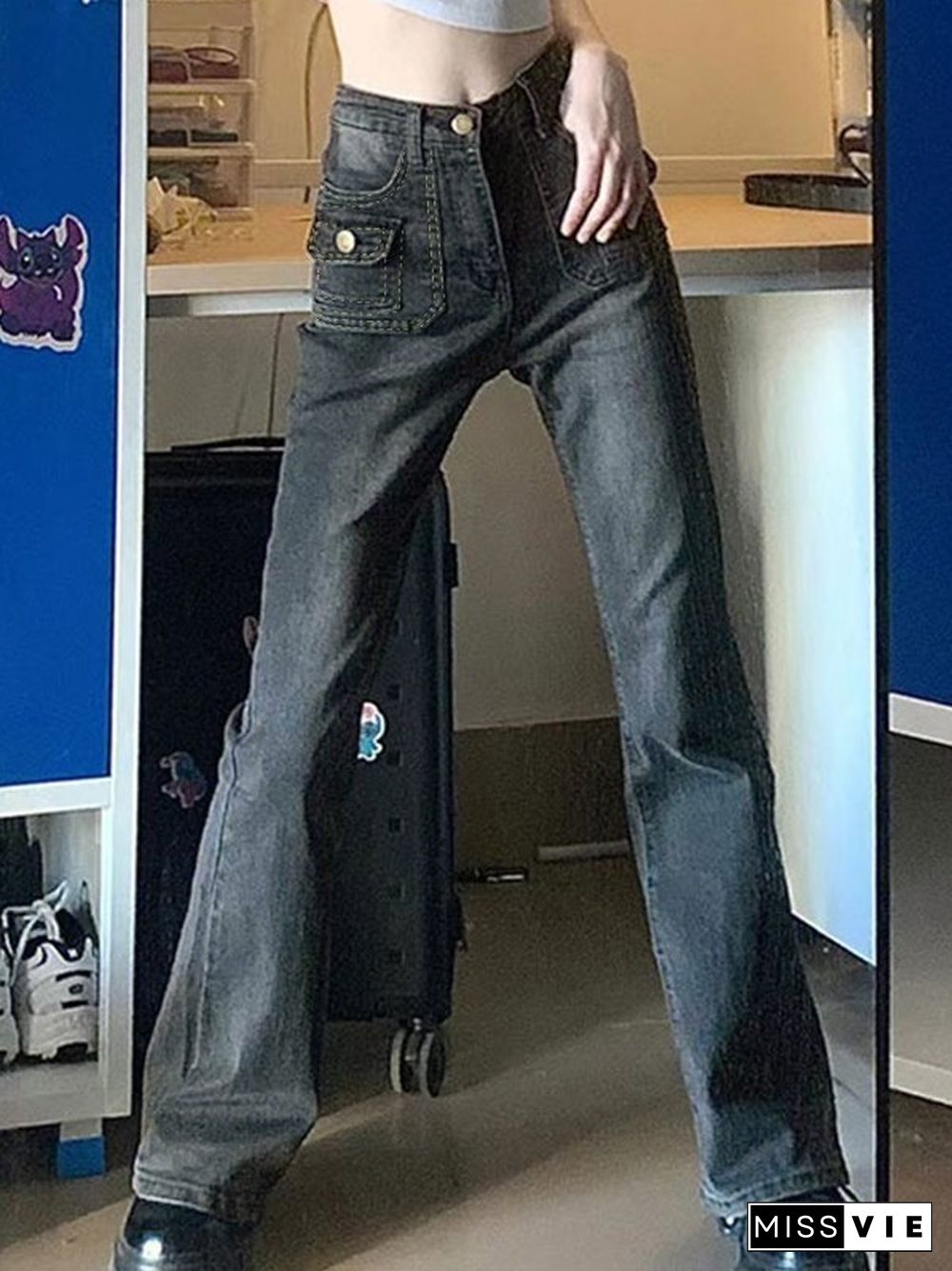 Vintage 90s Flare Leg Cargo Jeans