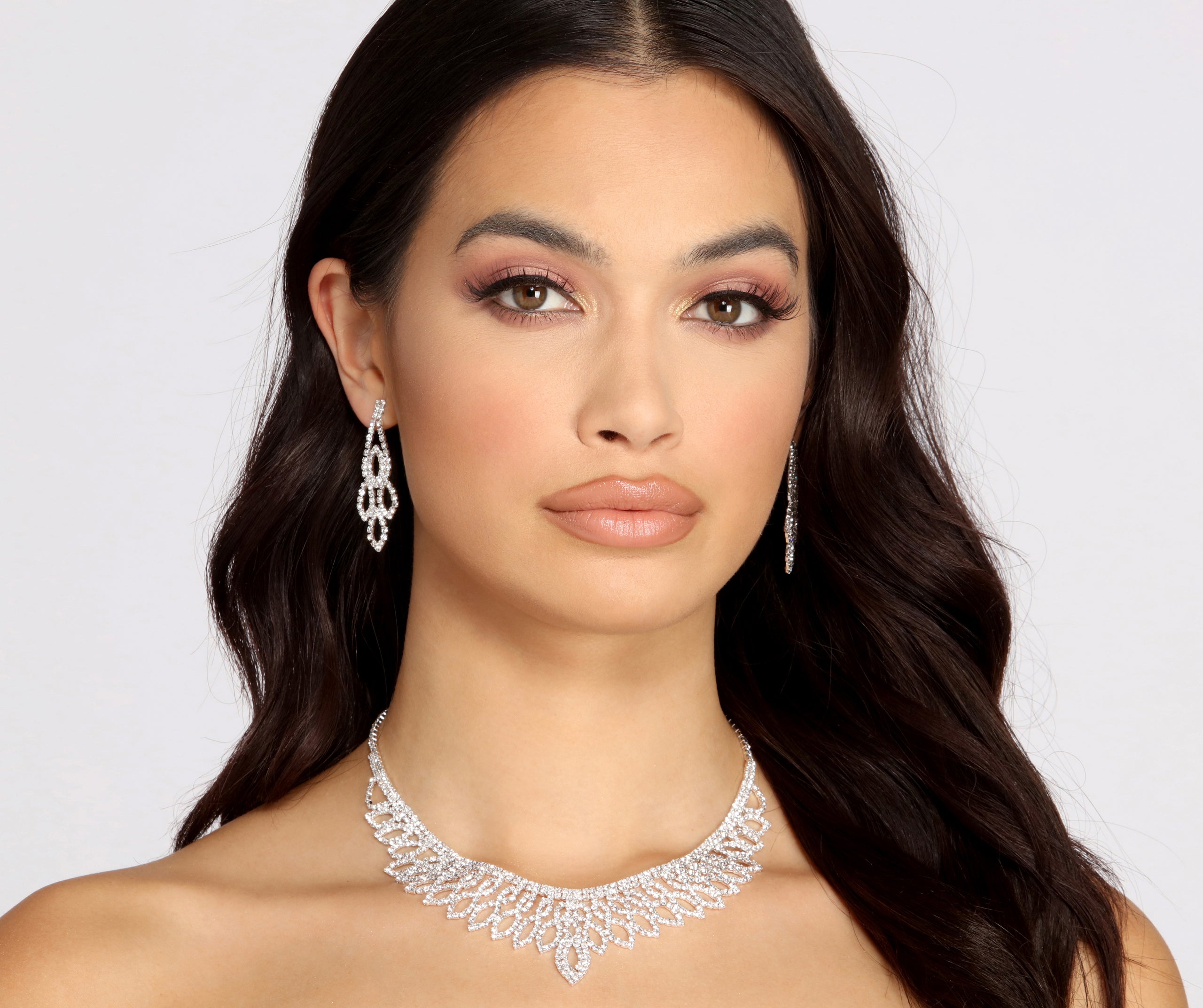 So Much Shine Rhinestone Necklace Set