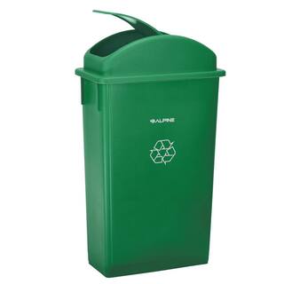 Alpine Industries 23 Gal. Green Plastic Commercial Slim Trash Can with Dome Lid (3-Pack) 4778-1-GRN-3