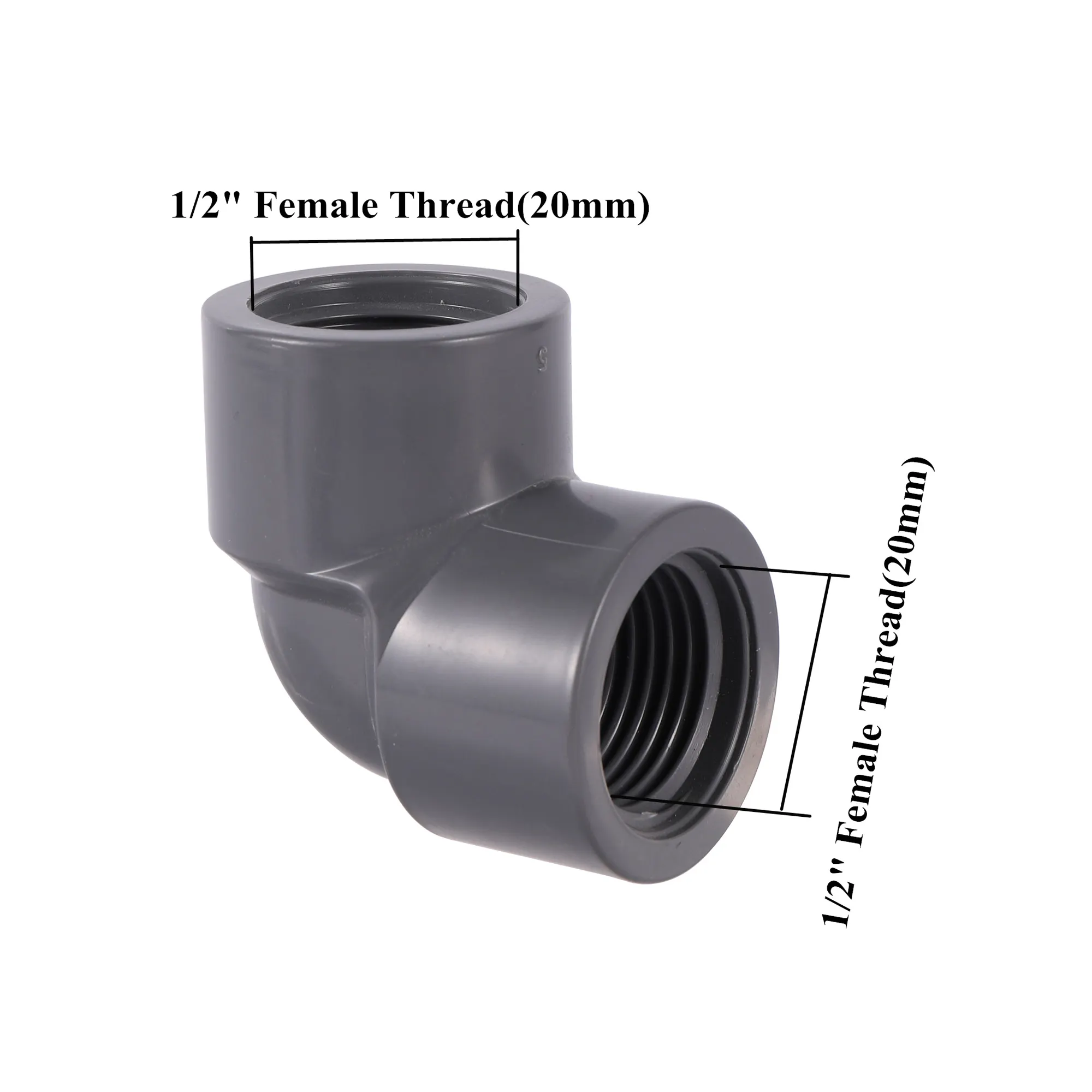 Aquarium Fish Tank 1/2 Inch PVC Water Pipe Inner Thread Tee Elbow Right Angle Connector Accessories