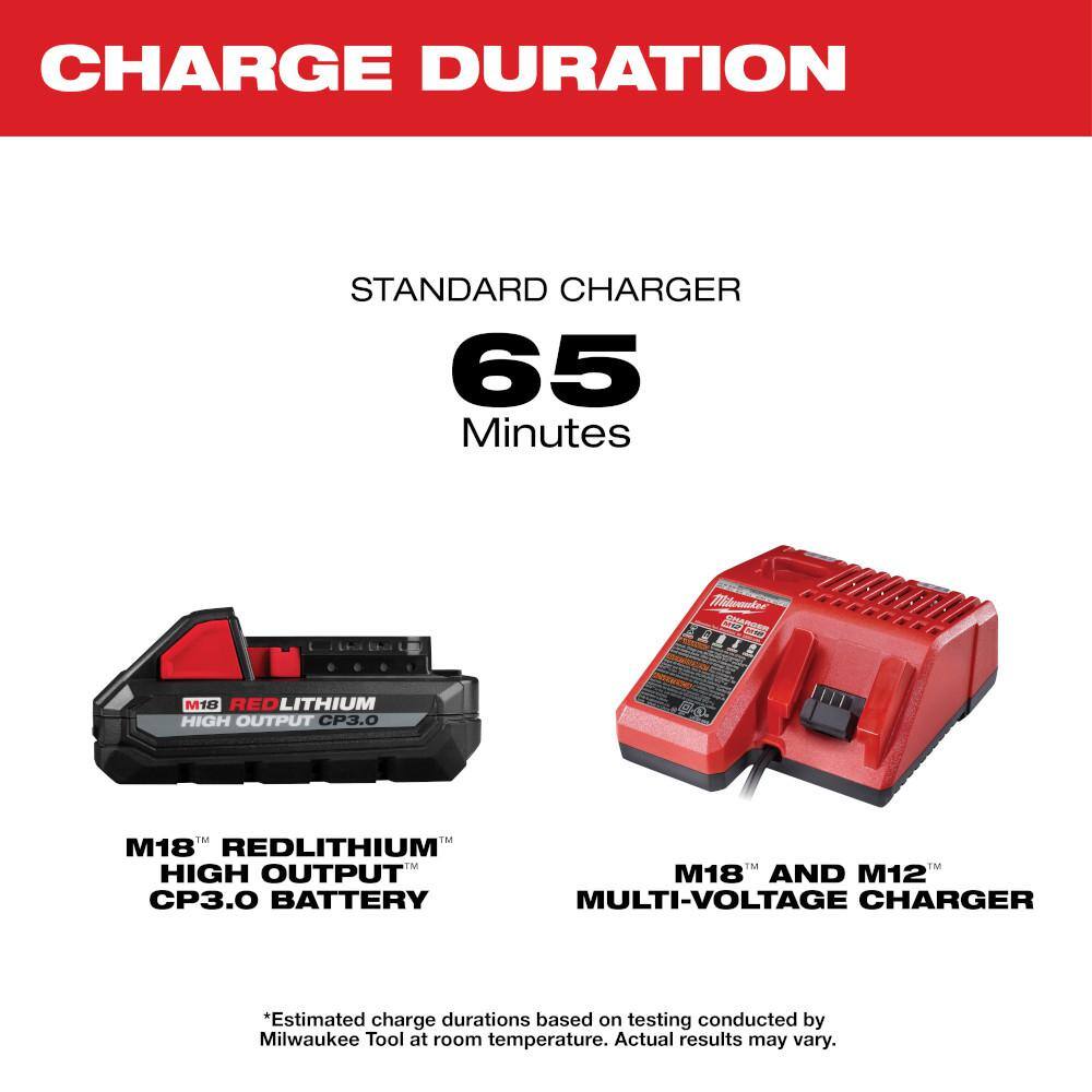 MW M18 18-Volt Lithium-Ion HIGH OUTPUT Starter Kit with One 3.0Ah Battery and Charger 48-59-1835