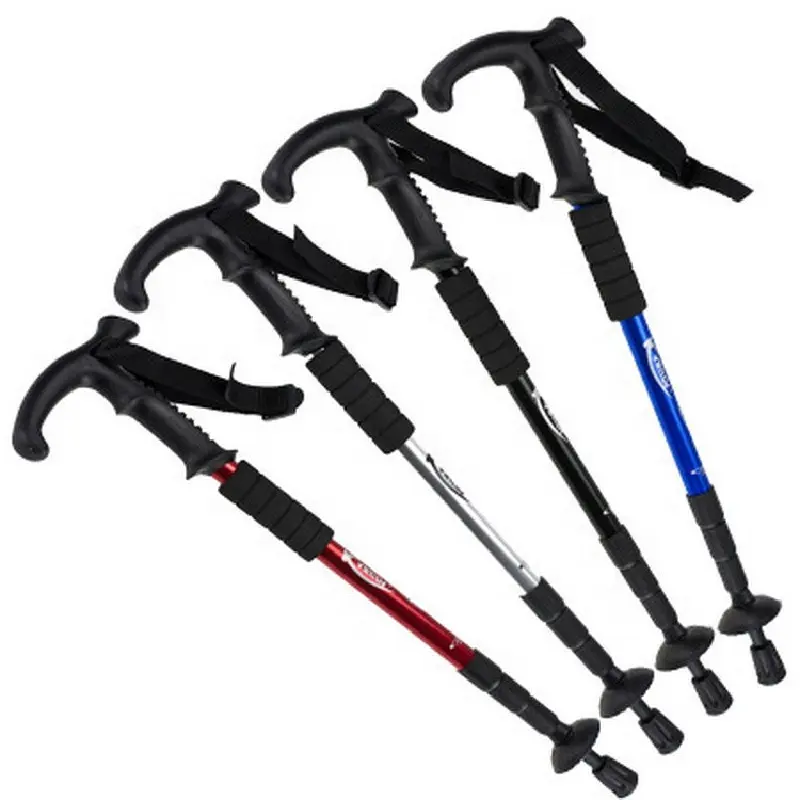 Trending Outdoor Mountaineering Trail Walking Sticks Telescoping Ultra Strong Hiking Trekking Poles Alpenstocks