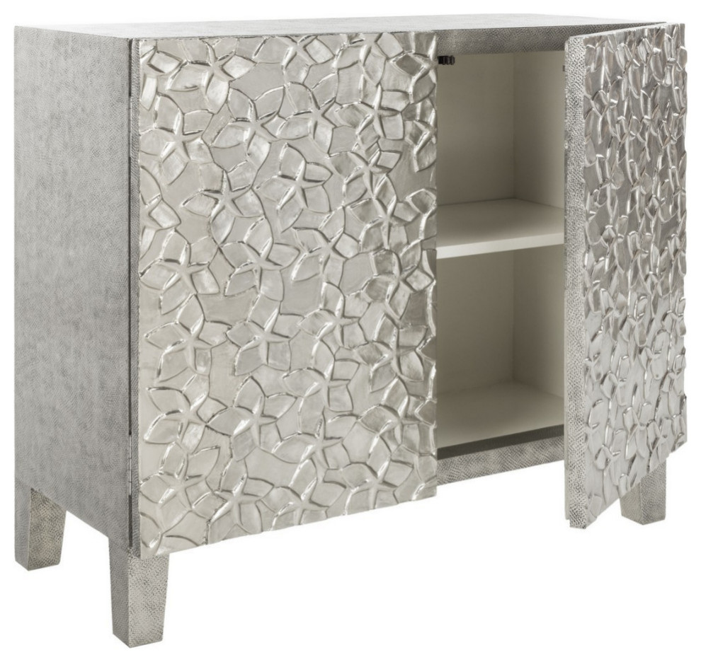 Pedro Metal Nightstand Silver   Modern   Accent Chests And Cabinets   by Virgil Stanis Design  Houzz