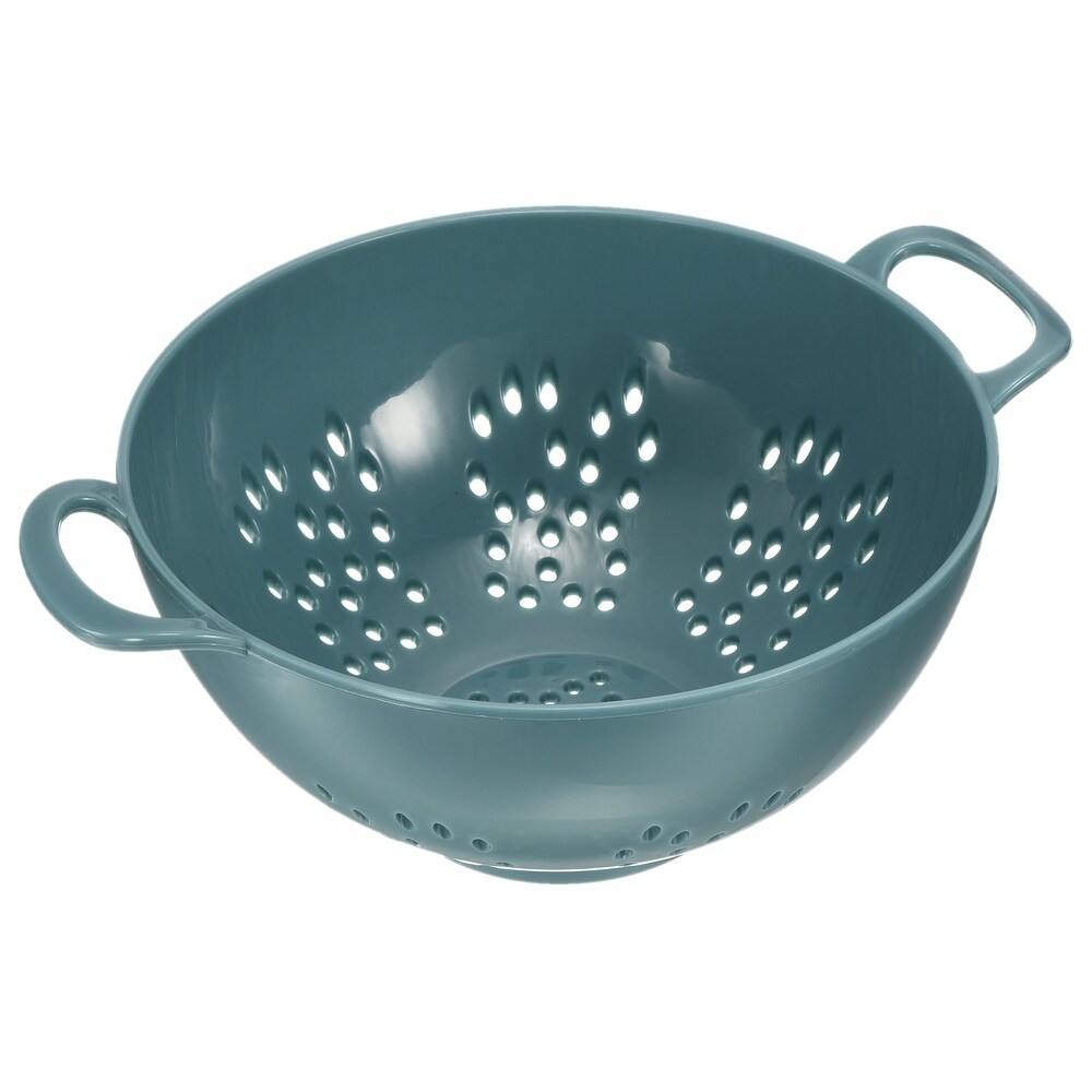 Rice Sieve Washing Colander Strainer Drainer Fruit Cleaning Bowl Light Blue   Light Blue   19cm x 14.8cm x 7.5cm