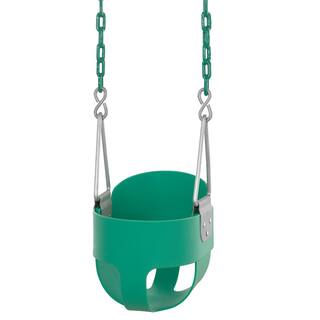 SWINGAN Machrus Swingan High Back Full Bucket Toddler and Baby Swing with Vinyl Coated Chain Fully Assembled Green SWBSC-GN