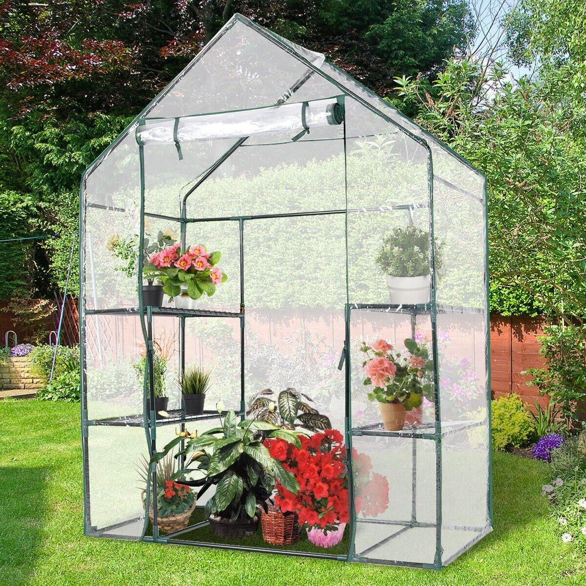 Outdoor Portable 4 Shelves Walk-in Greenhouse