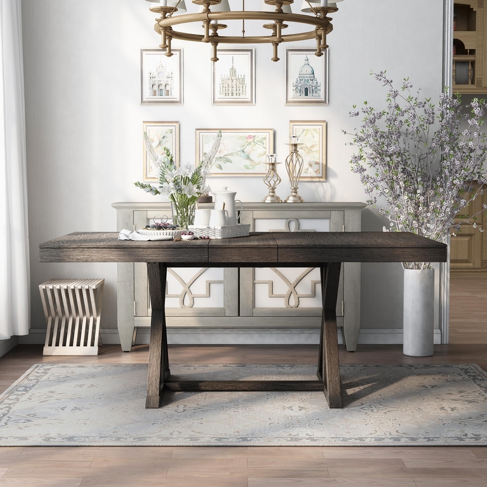 Millner Rustic Grey Solid Wood 5 Piece Expandable Dining Table Set by Furniture of America