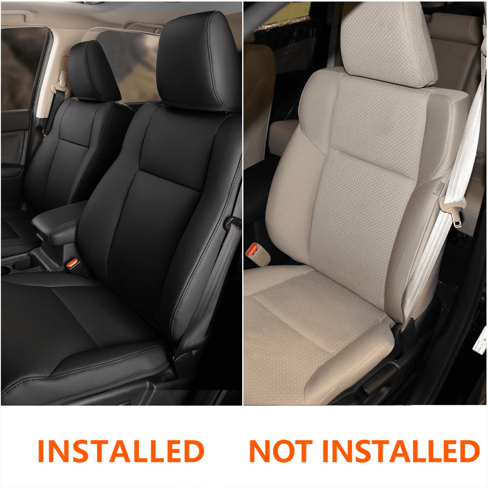 AOMSAZTO Custom Fit for Honda CRV Seat Covers 2015 2016 All Models Full Set CR-V Car Seat Covers Faux Leather Full Seat Cover Waterproof Compatible with Airbag New (Black /5 Seats)