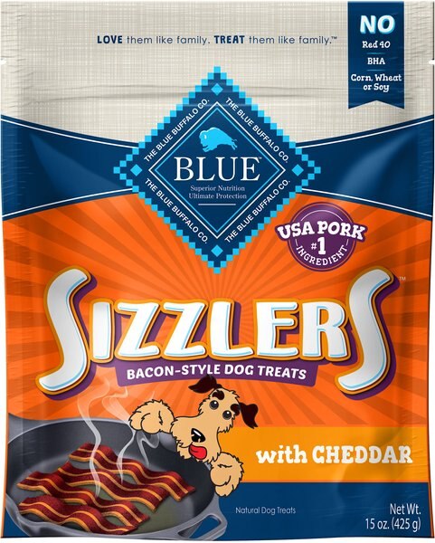 Blue Buffalo Sizzlers with Cheddar Bacon-Style Dog Treats