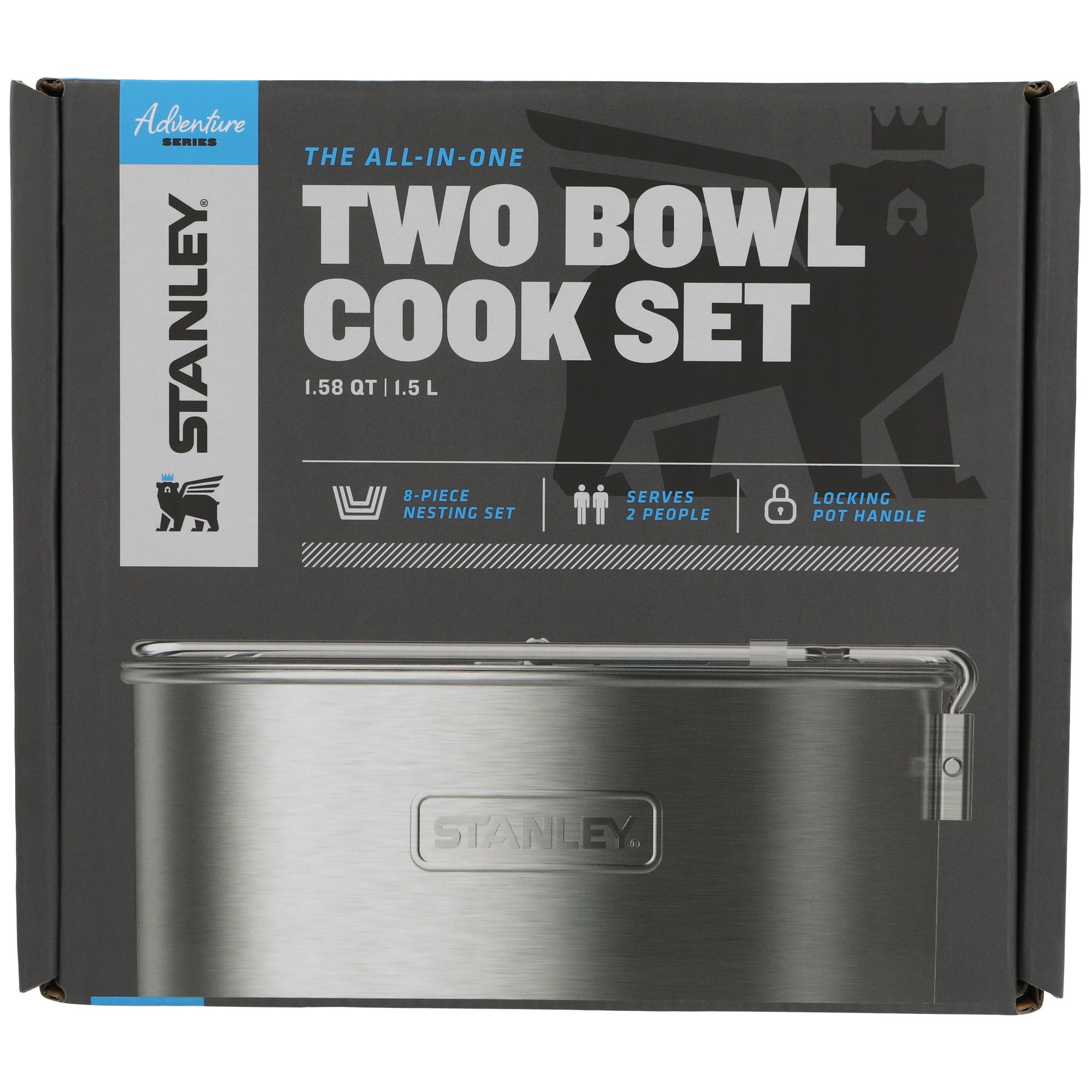 Stanley Adventure All-in-One Two Bowl Camp Cook Set - Stainless Steel