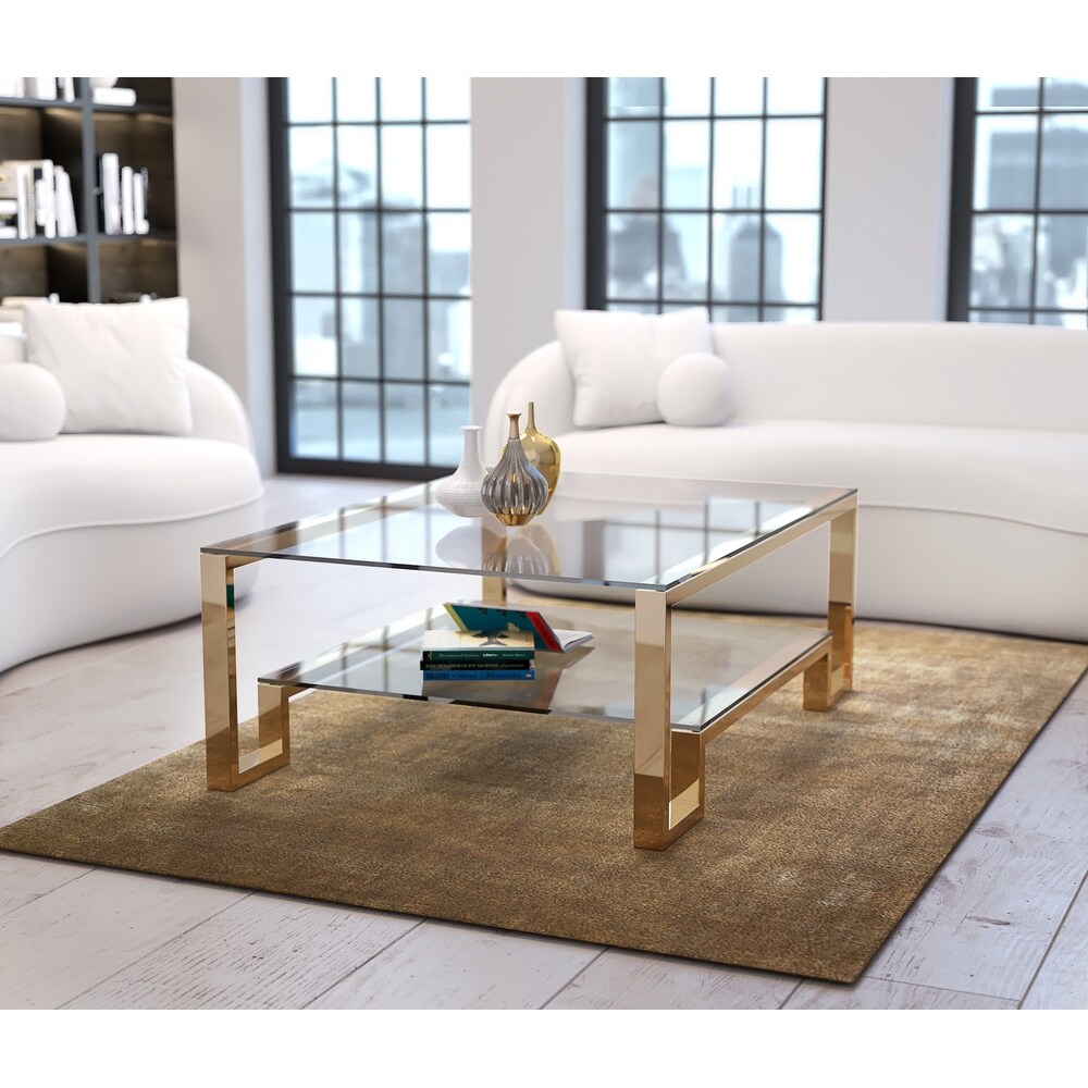 Laurence Coffee Table High Polish Gold.