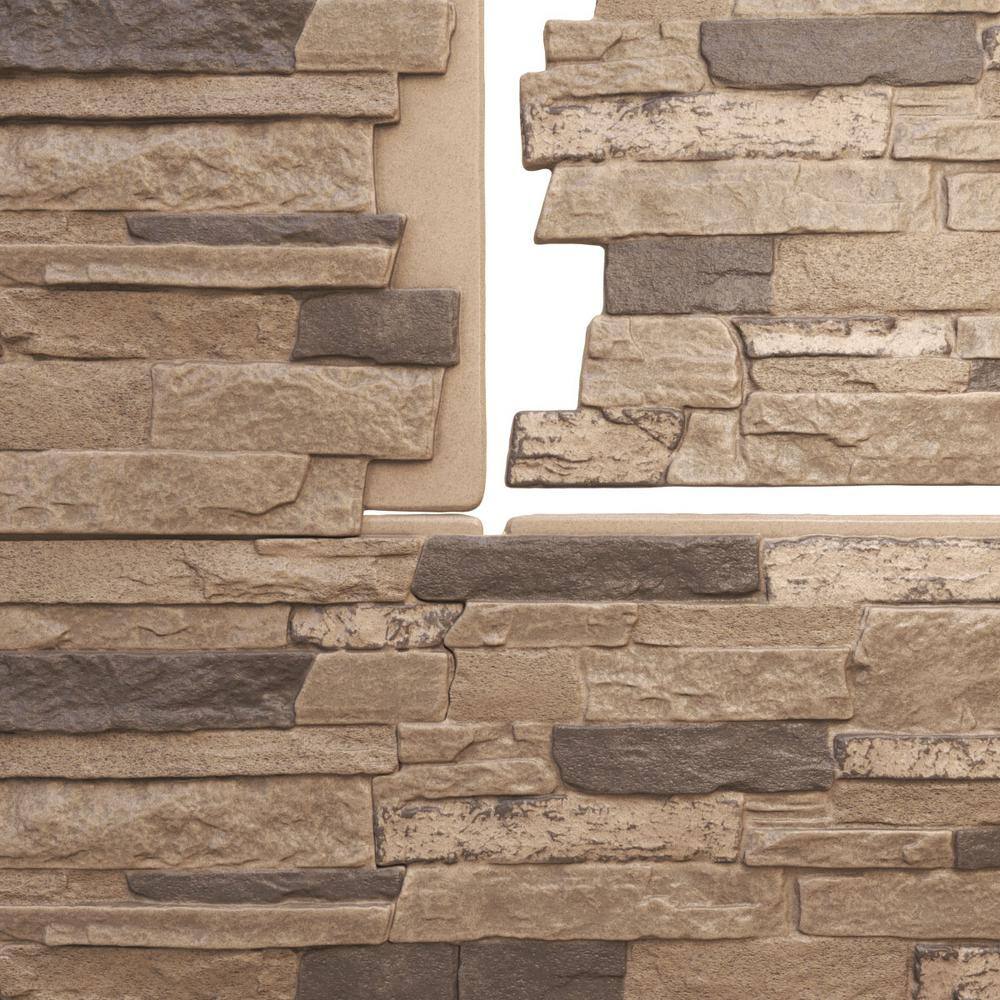 Ekena Millwork 49 in. x 25-12 in. Acadia Ledge Stacked Stone StoneWall Faux Stone Siding Panel PNU24X48ALSR