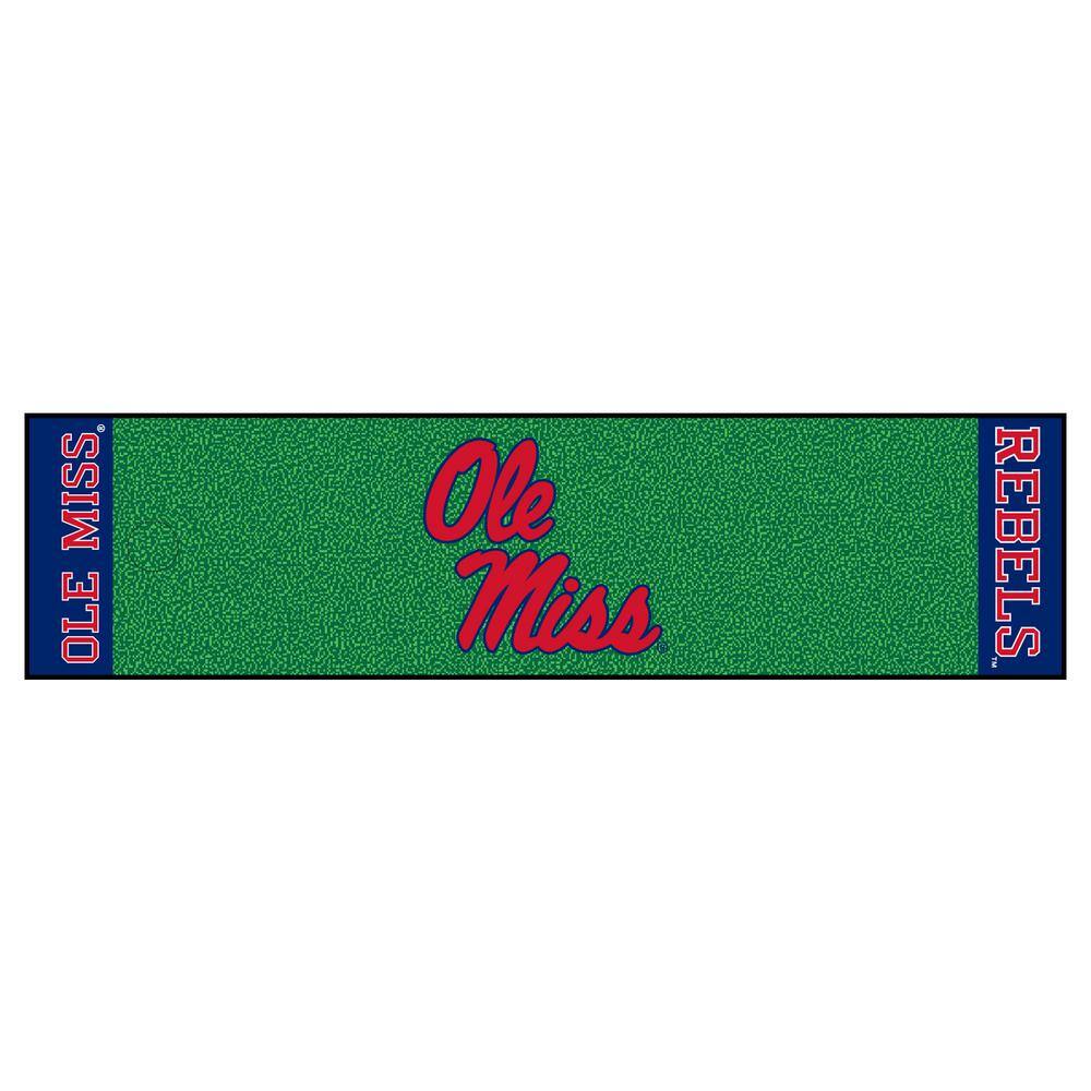 FANMATS NCAA University of Mississippi Ole Miss 1 ft. 6 in. x 6 ft. Indoor 1-Hole Golf Practice Putting Green 11125