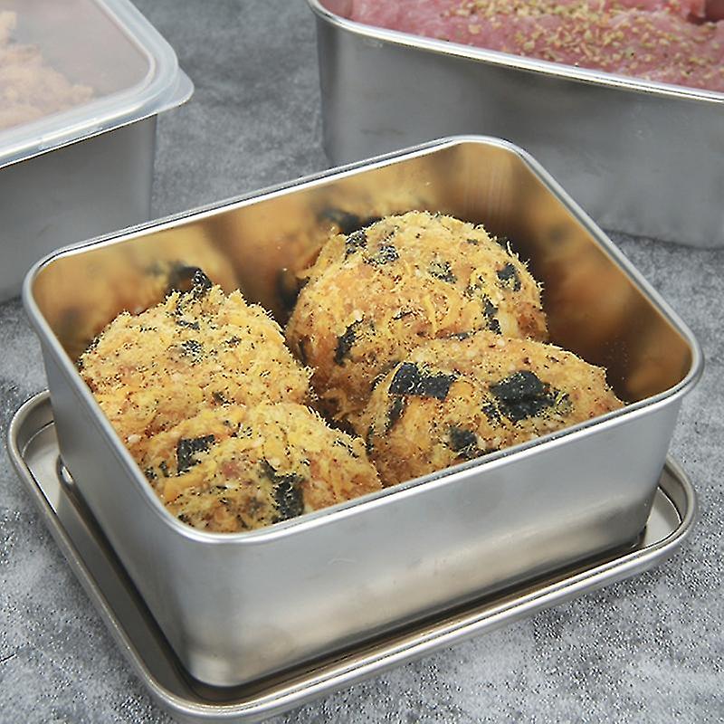 Stainless Steel Fresh-keeping Box Storage Box With Lid Food Storage Box Cooking Ingredient Packagin