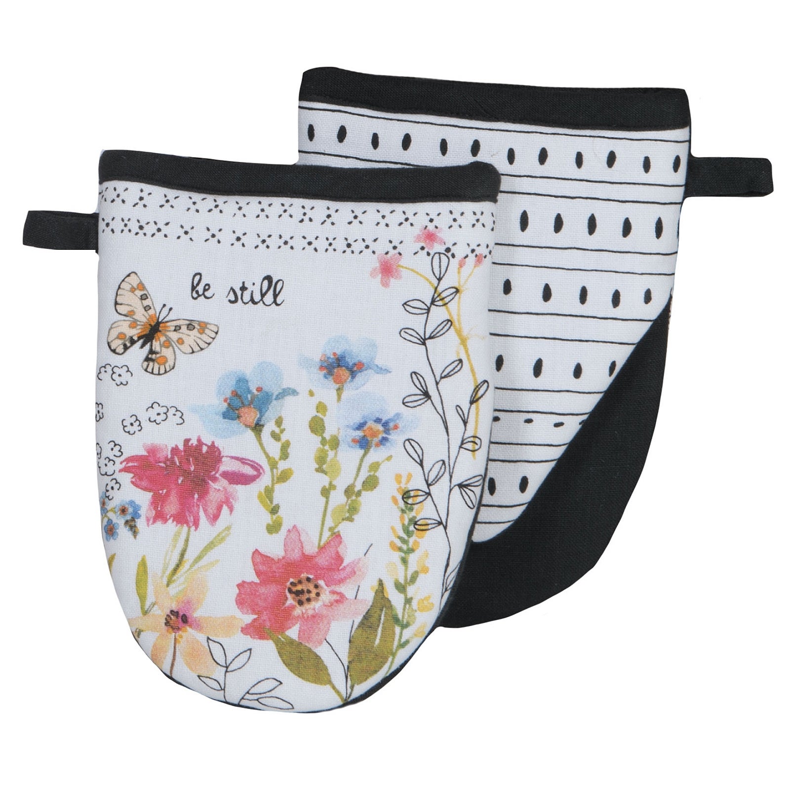 Wrapped in Grace Blooms and Butterflys Kitchen Grabber Oven Mitt One Piece - Multi