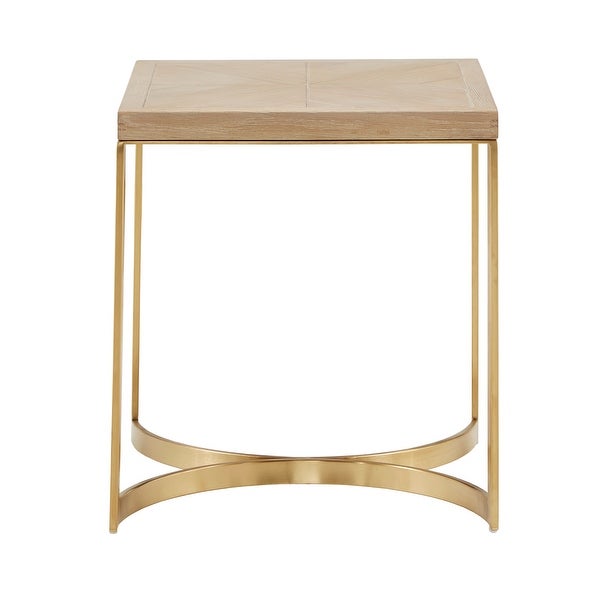 Minato Natural Finish and Gold End Table by iNSPIRE Q Bold