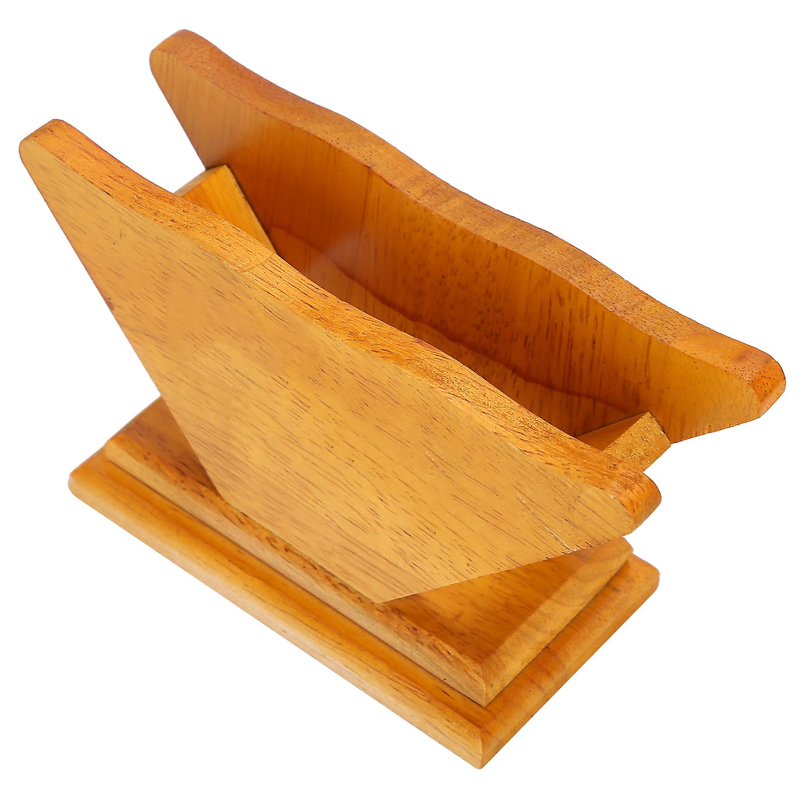 Coffee Filter Paper Holder Countertop Reusable V shaped Wooden Storage Container Dispenser