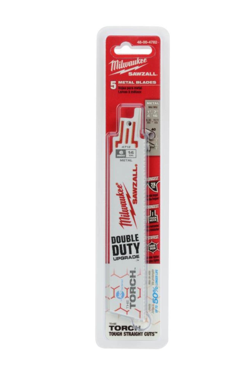 Milwaukee 6 in. 14 TPI THE TORCH Ice Hardened SAWZALL Blades 5PK 48-00-4782 from Milwaukee