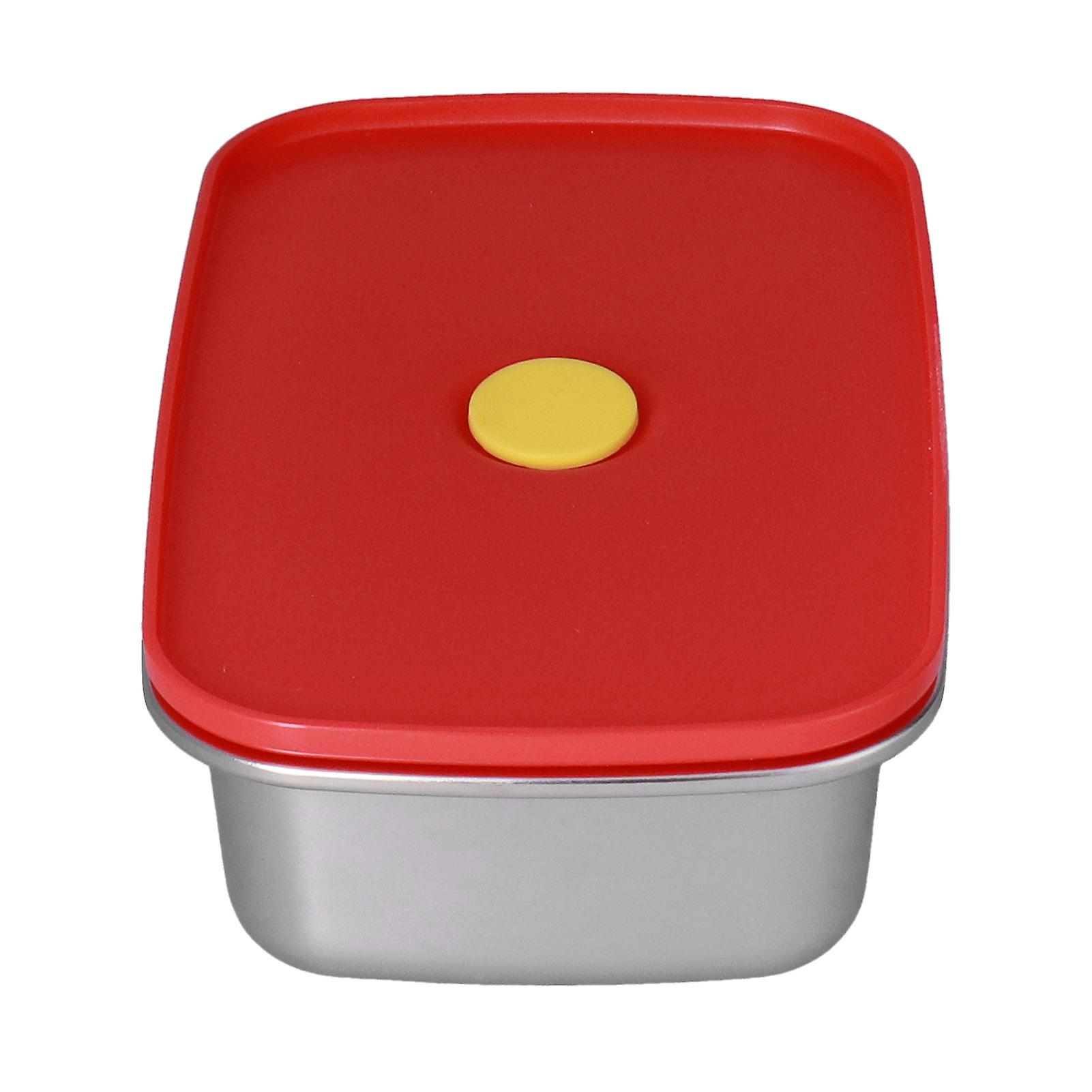 Lunch Box Red Non Pollution Good Sealing Lightweight Easily Clean Bento Box For Workers600ml