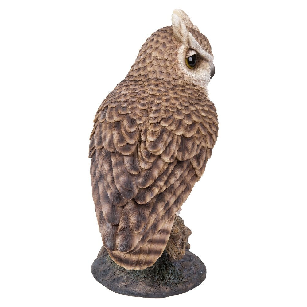 Large Long Eared Owl On Stump Statue