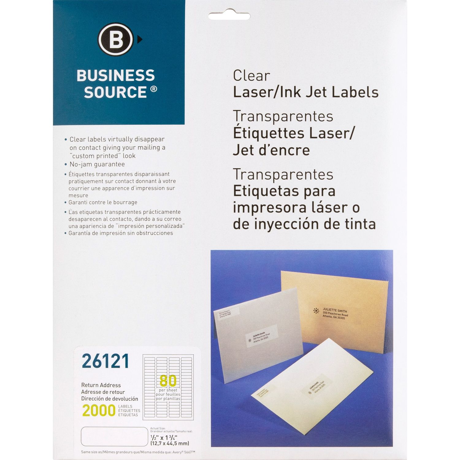 Clear Return Address Laser Labels by Business Source BSN26121