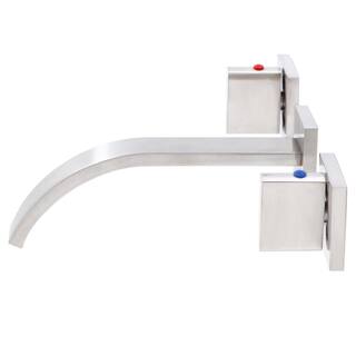 Novatto DEKKER Two Handle Wall Mount Bathroom Faucet in Brushed Nickel NBF-W02BN